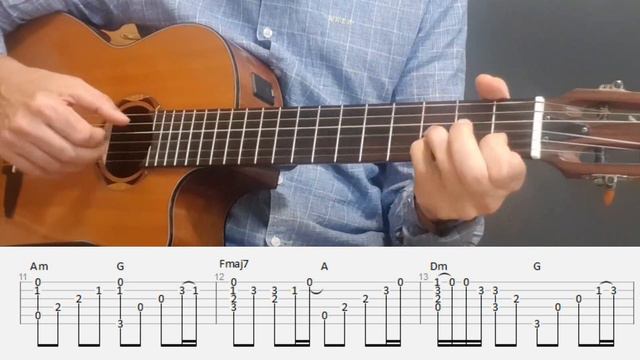 Hello - Lionel Richie - Fingerstyle Guitar Tutorial Tab смотреть онлайн