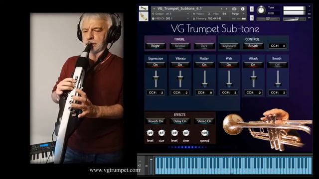 Roland Aerophone AE-30 Pro and VG Trumpet subtone NI Kontakt Sound library. Wah effect. Vst plugin. смотреть онлайн