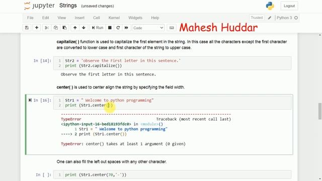 String Concepts, Operators and string built in function - by Mahesh Huddar смотреть онлайн