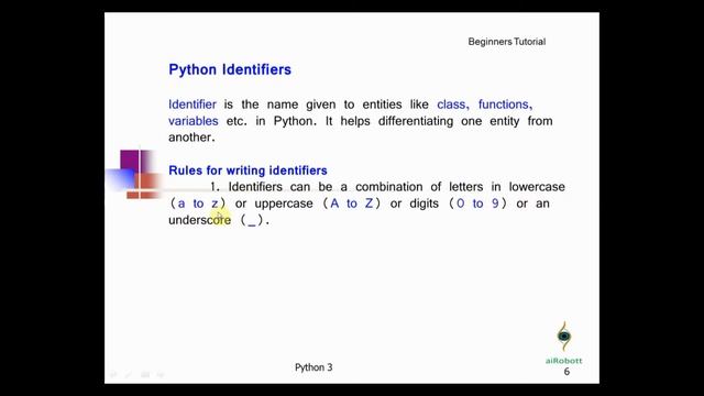 Python 3 - Keywords & Identifiers смотреть онлайн