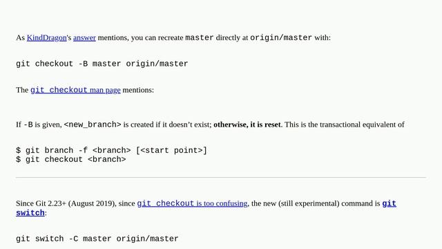 How do I reset 'master' to 'origin/master'? смотреть онлайн