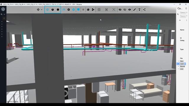 BIM-модель больницы в Омской области ( поселок Восточный, «Городская больница №2») смотреть онлайн