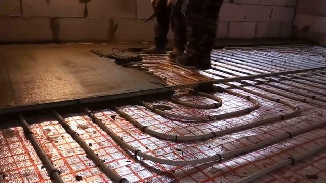 Стяжка без виброрейки на теплый пол. смотреть онлайн