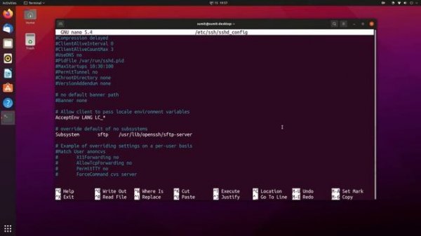 Installing openssh server in ubuntu 21.04