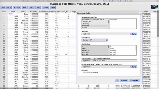 MAT260 Two-Sample T-Test Hurricane Example with StatCrunch смотреть онлайн