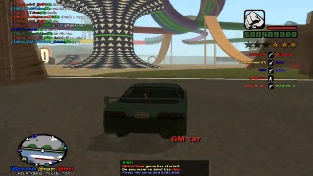 Игра на ДМ сервере ГТА САМП, Используется GM CAR и ускорение для машины. смотреть онлайн