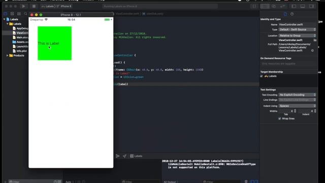 Swift 4 UILabel - Уроки Swift - Xcode 10 Label смотреть онлайн