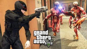 РОБОКОП НАШЕЛ ЛОГОВО ЗОМБИ АПОКАЛИПСИС РЕАЛЬНАЯ ЖИЗНЬ В ГТА 5 МОДЫ ОБЗОР МОДА GTA 5 видео игра mods