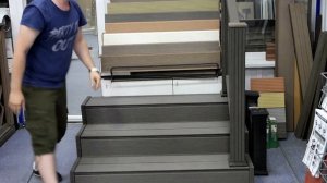 Уличная лестница из ДПК на металлокаркасе