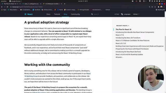 Comentando sobre versão 17.0.0 do REACT смотреть онлайн