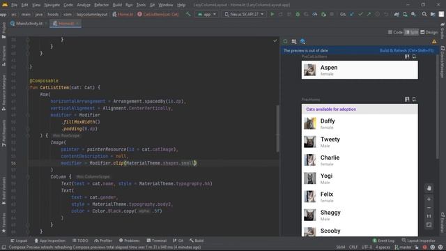 jetpack compose lazy column - dynamic list with state management. смотреть онлайн