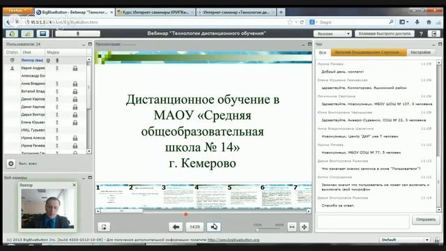 Интернет-семинар «Технологии дистанционного обучения в преподавании предмета» смотреть онлайн