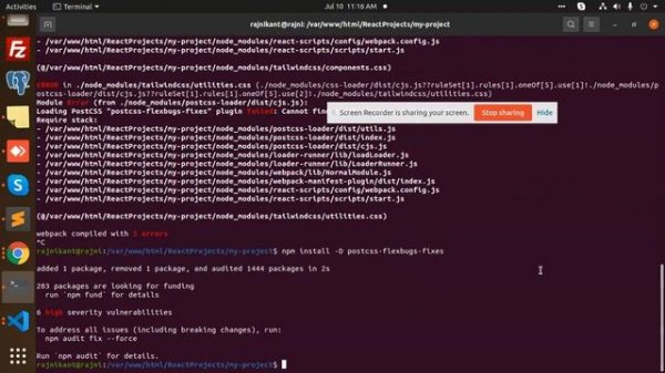 Loading PostCSS "postcss-flexbugs-fixes" plugin failed: Cannot find module 'postcss-flexbugs-fixes'