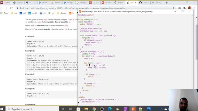 Special Array With X Elements Greater Than or Equal X смотреть онлайн