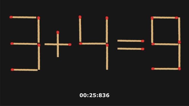 Переместите 1 спичку, чтобы пример стал верным! Головоломки со спичками! 3+4=9 смотреть онлайн