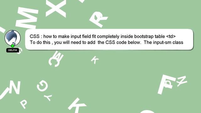CSS : how to make input field fit completely inside bootstrap table td смотреть онлайн