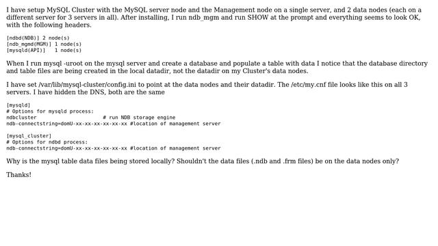 Databases: MySQL Cluster -- Storing table data on data nodes смотреть онлайн