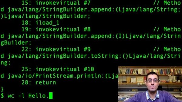 An example Java program execution