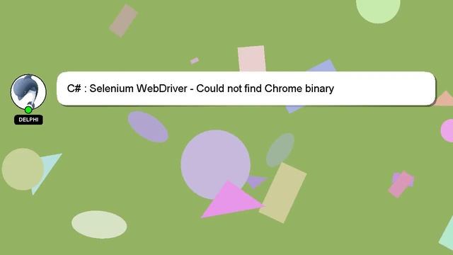 C# : Selenium WebDriver - Could not find Chrome binary смотреть онлайн