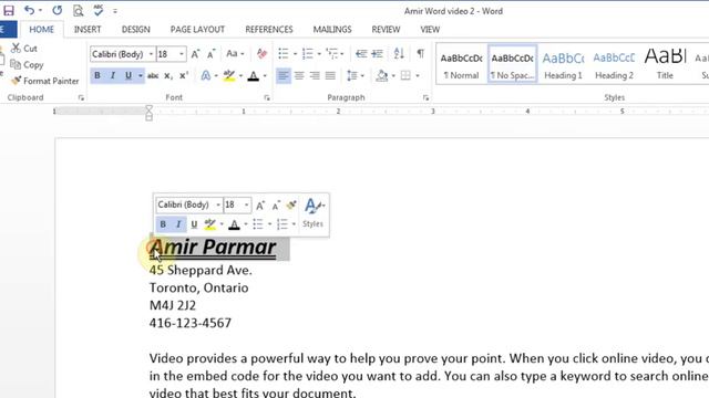Microsoct Word 2013/2016 pt 2 (Formatting, Format Painter, Alignment) смотреть онлайн