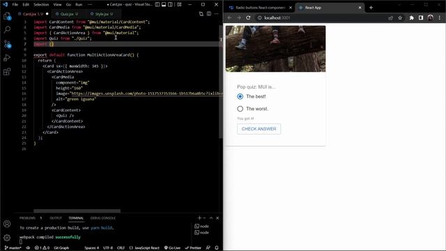 Card & Quiz component with React-Bootstrap смотреть онлайн
