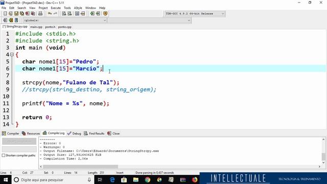 Copiar dados de uma string para outra - Linguagem C - strcpy - string.h смотреть онлайн