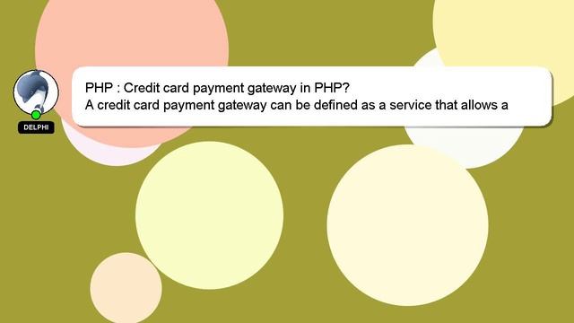 PHP : Credit card payment gateway in PHP? смотреть онлайн