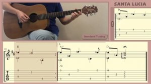 Santa Lucia / Traditional (Easy Guitar) [Notation + TAB]