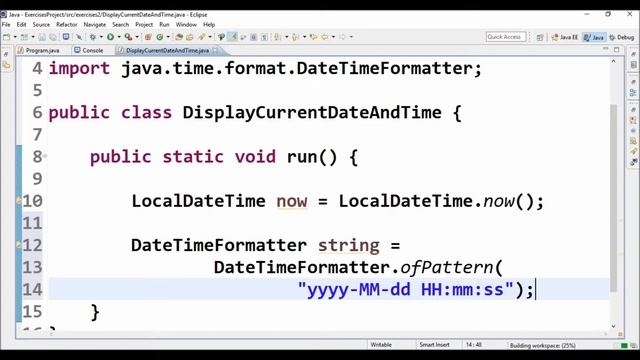 display current date and time in java смотреть онлайн