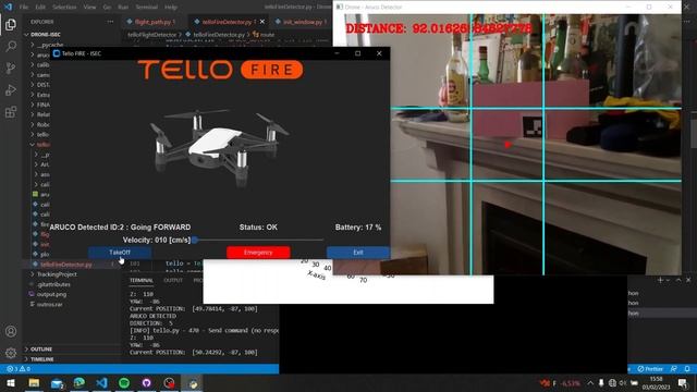 Tello Drone - Fire Detector - Follows ArUco Markers смотреть онлайн