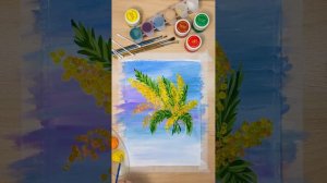 Мастер-класс Рожковой Е.О. «Мимоза ватными палочками»