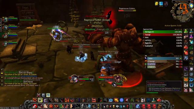 WoW Classic fury warrior tanking Blackrock Depths run 3 смотреть онлайн
