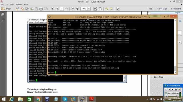 rman backup nocatalog смотреть онлайн