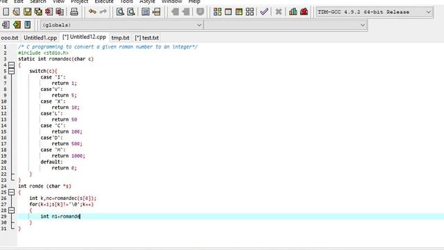 C programming to convert a given roman number to an integer смотреть онлайн