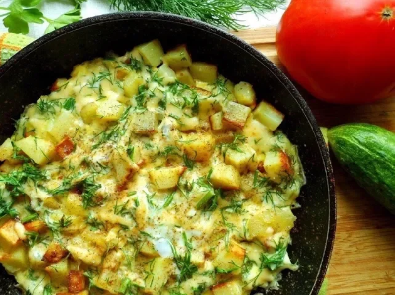 КАРТОШКА С СЫРОМ НА СКОВОРОДЕ смотреть онлайн