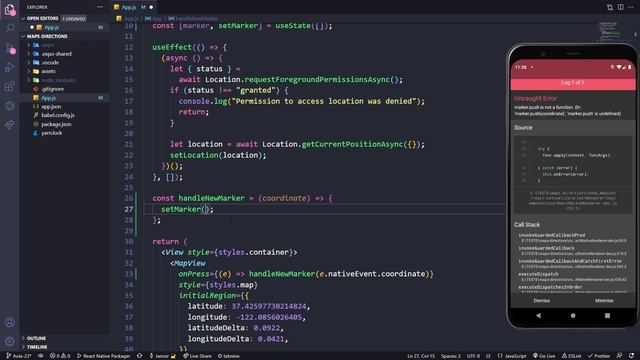 Aula 23.2 - Adicionando markers no mapa - Curso React Native + Hooks смотреть онлайн