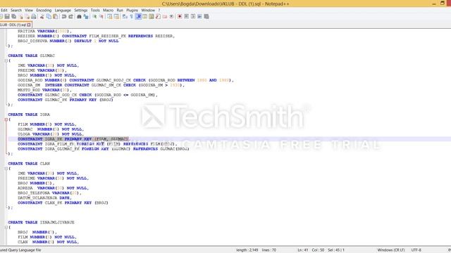 Povezivanje na Oracle DBMS, kreiranje baze Video klub, CREATE TABLE naredba смотреть онлайн