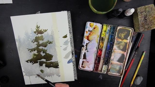 Tree Study in Watercolor by Vinita Pappas смотреть онлайн