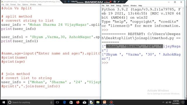 join vs split method in list смотреть онлайн
