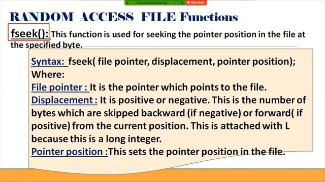 PROGRAMMING FOR PROBLEM SOLVING, UNIT-III: Error Handling & Random Access File Functions in C. смотреть онлайн