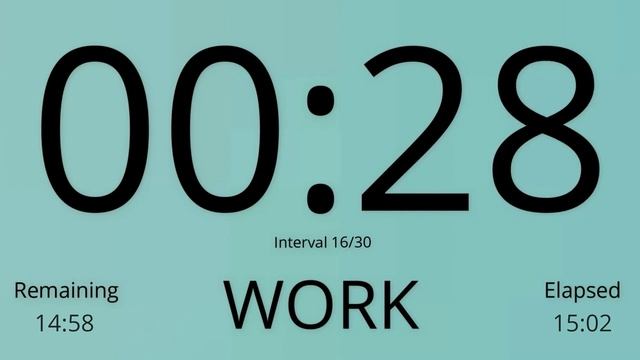 Tabata Timer 30/30 - HIIT Timer 30/30 - Interval Timer 30/30 ( without music ) смотреть онлайн