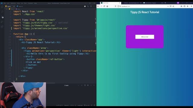 Tippy JS Tutorial | How to build tooltips in ReactJs смотреть онлайн