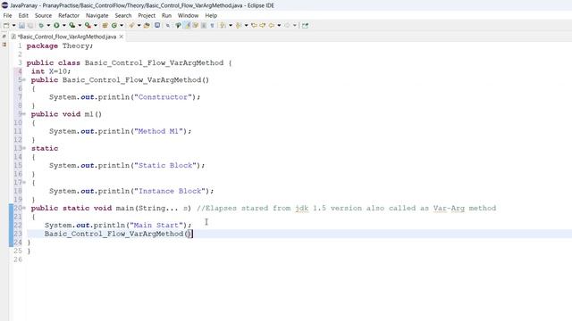 Basic Control Flow, Var-Arg method, Constructor Static and Instance Block, methods and Variables смотреть онлайн