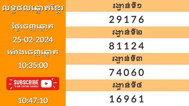 លទ្ធផលឆ្នោតខ្មែរ ម៉ោង10:35នាទី ថ្ងៃទី 25/02/2024 смотреть онлайн