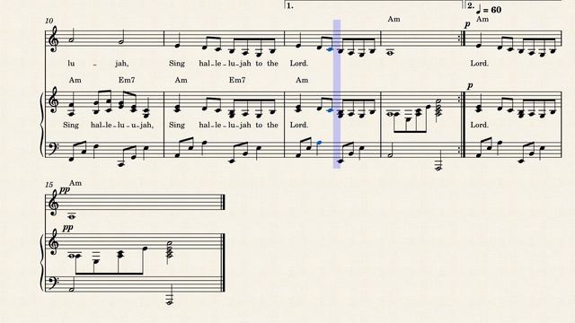 Sing Hallelujah to the Lord (Key of Am with Chords) смотреть онлайн