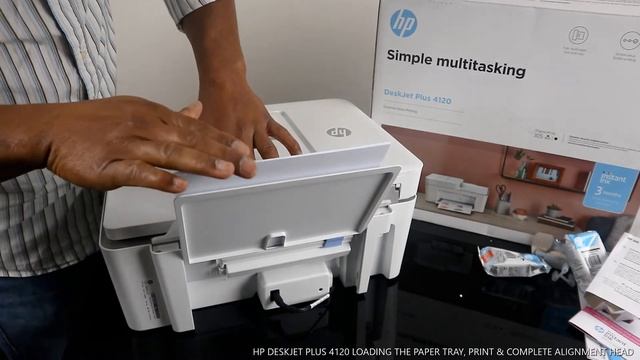 HP DESKJET PLUS 4120 LOADING THE PAPER TRAY, PRINT & COMPLETE ALIGNMENT HEAD смотреть онлайн