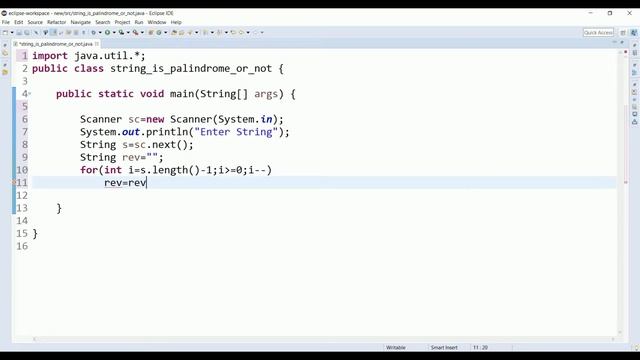 Write a Java program to check String is a palindrome or not смотреть онлайн