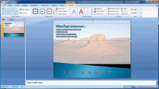 Tutorial PowerPoint 2007 |Cara Membuat Gambar Latar Belakang Transparan di PowerPoint смотреть онлайн