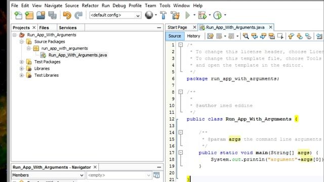 Netbeans :Run JAVA project with argument смотреть онлайн
