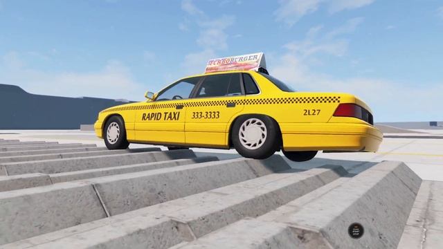 BeamNG Drive - Yellow Cab Suspension Test on the Gridmap V2 смотреть онлайн